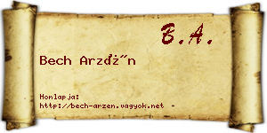 Bech Arzén névjegykártya